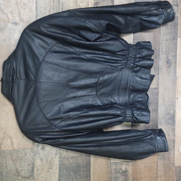 Vintage Lucky Leather Biker style Jacket  women's sz med - Picture 6 of 10